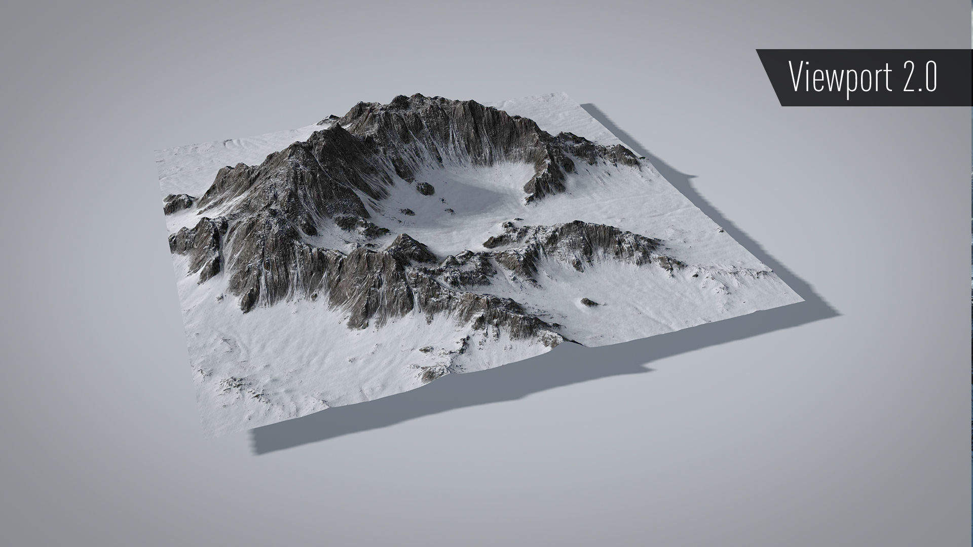 Mountain Snow Low-poly 3D model_5