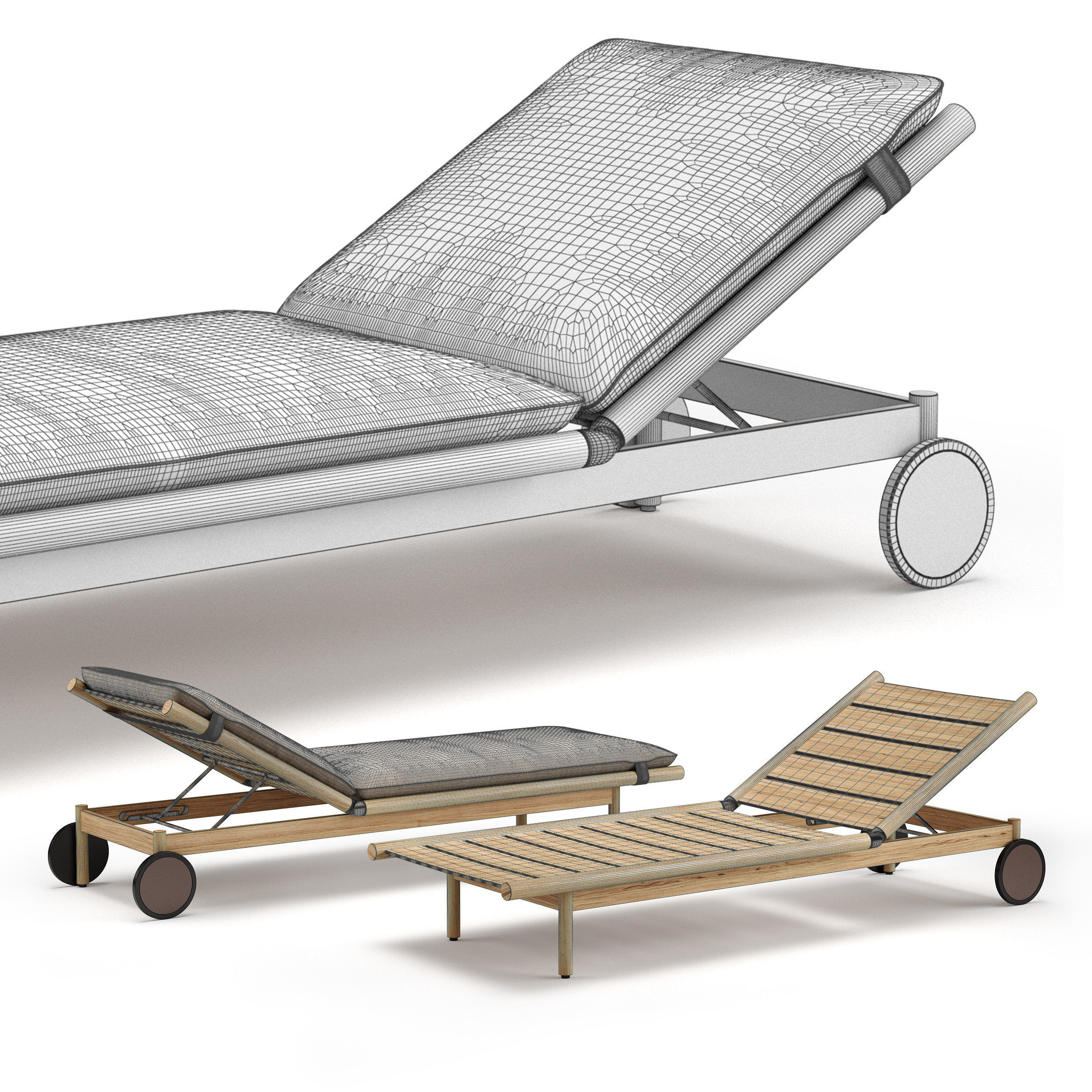 Dedon Tibbo Sunlounger 3D model_2
