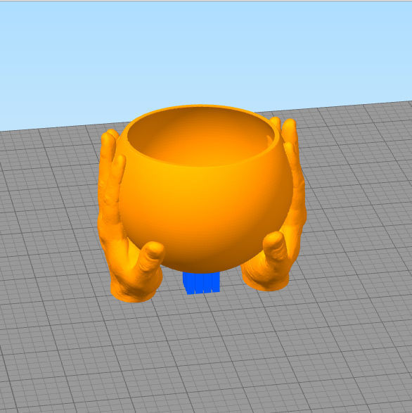 Carrying hands plant pot 3D model_3