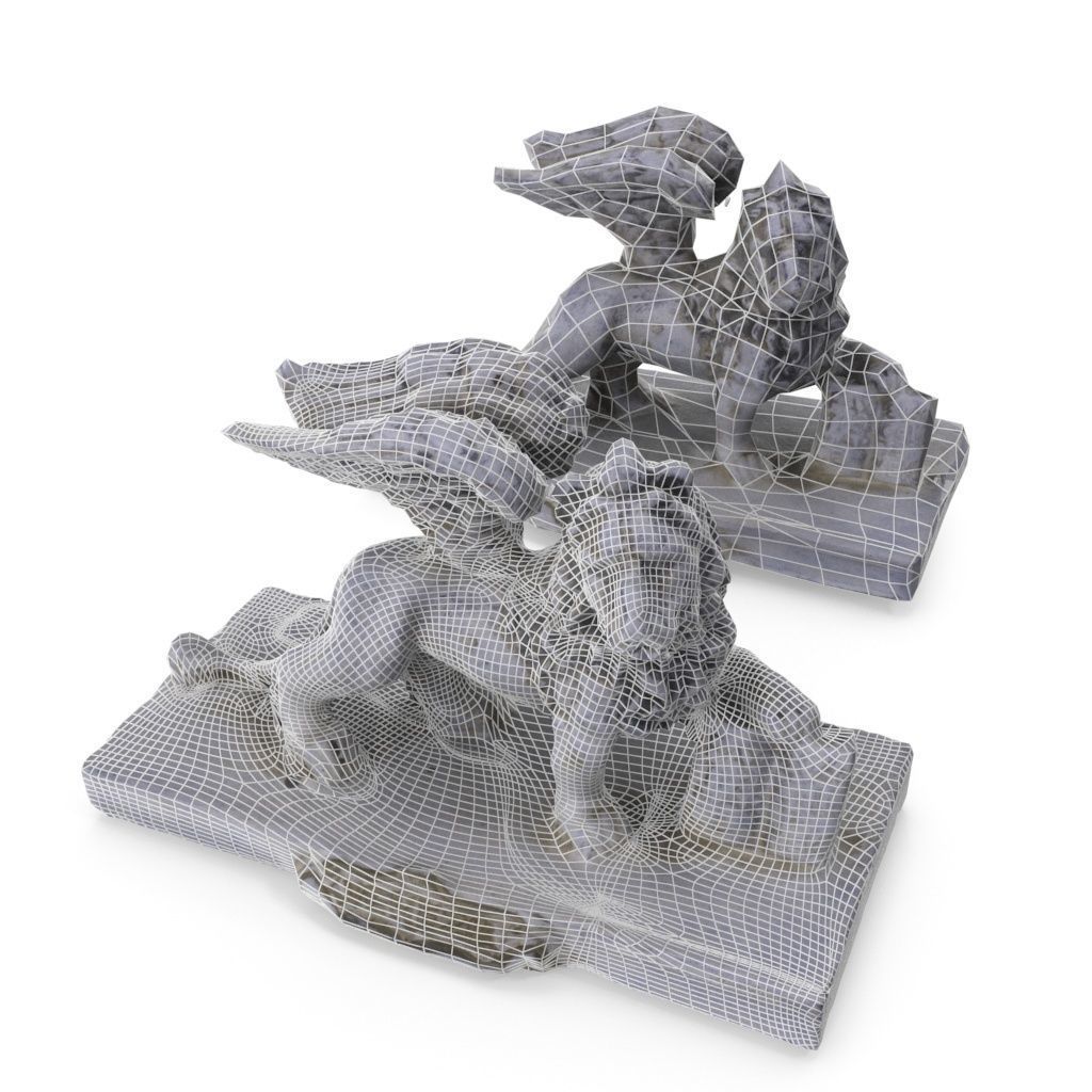 Lion of Venice - Low and High Poly versions Low-poly 3D model_1