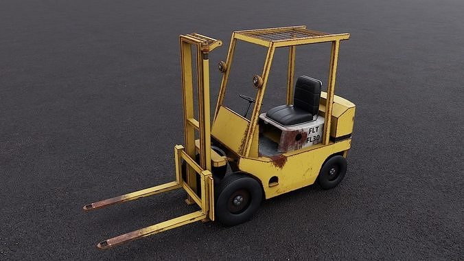 1990s Fork Lift Truck Low-poly 3D model
