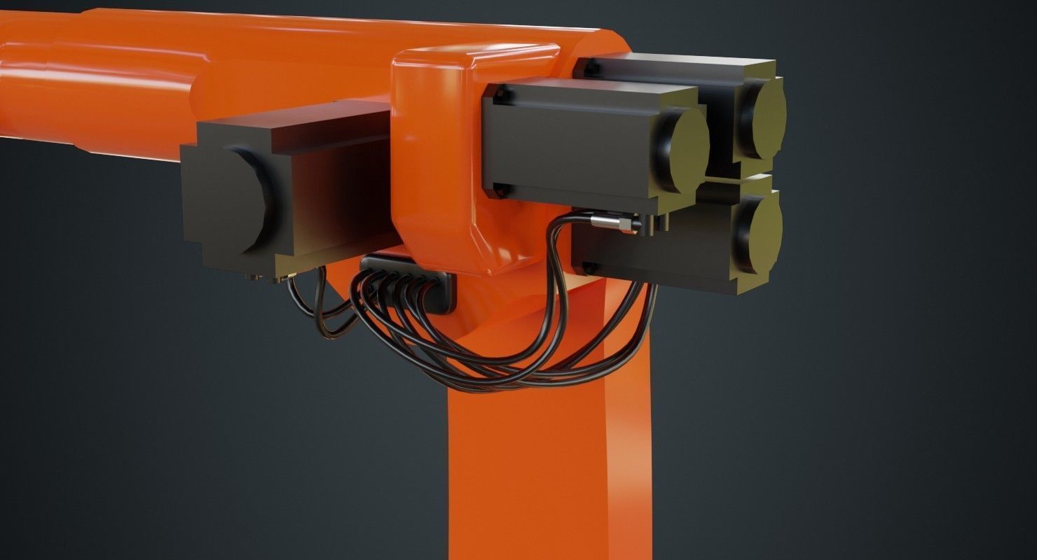 Industrial Robot 3 Untextured 3D model_6