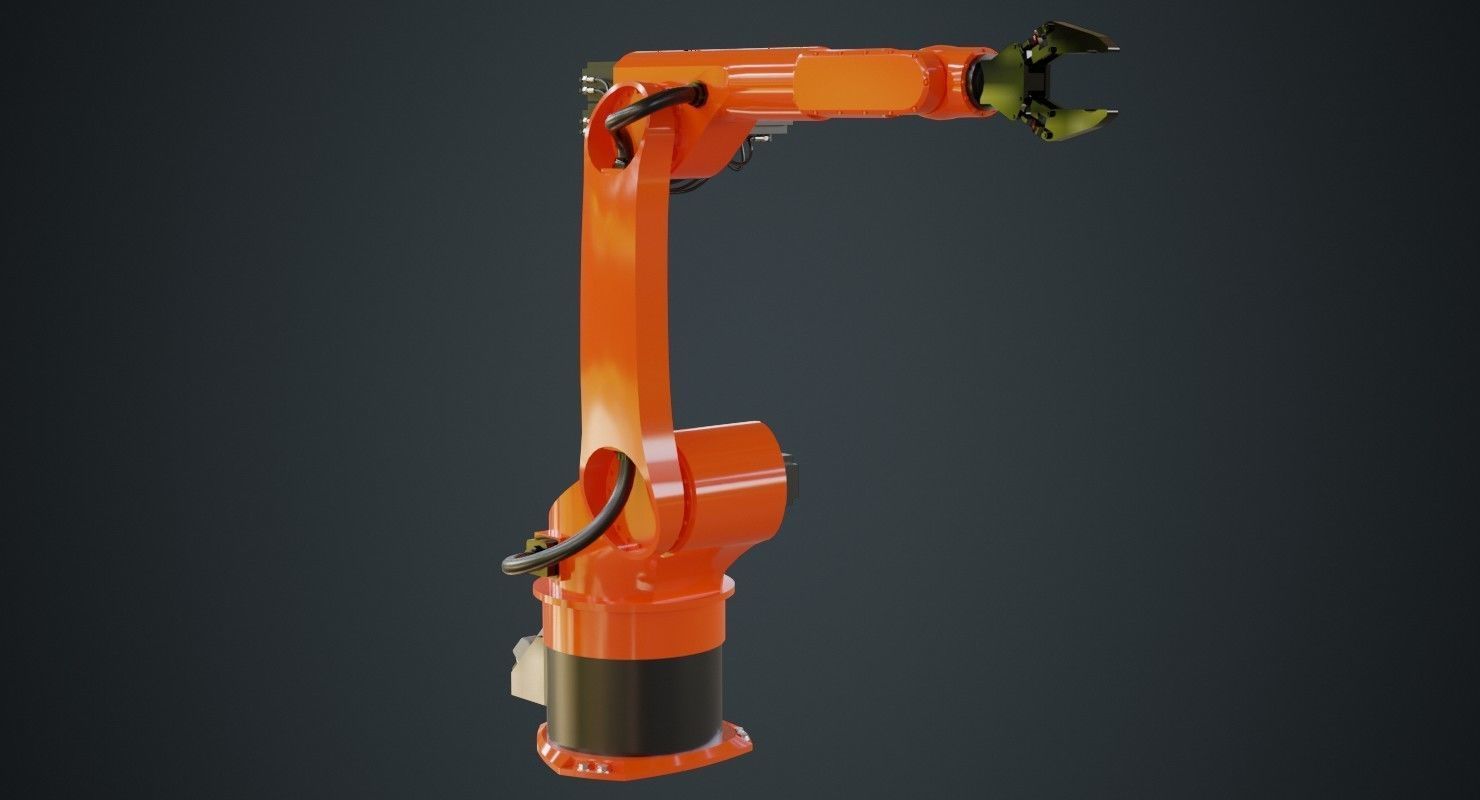Industrial Robot 3 Untextured 3D model_1
