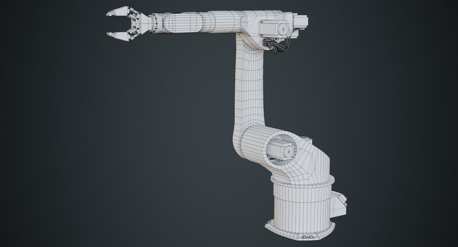 Industrial Robot 3 Untextured 3D model_8