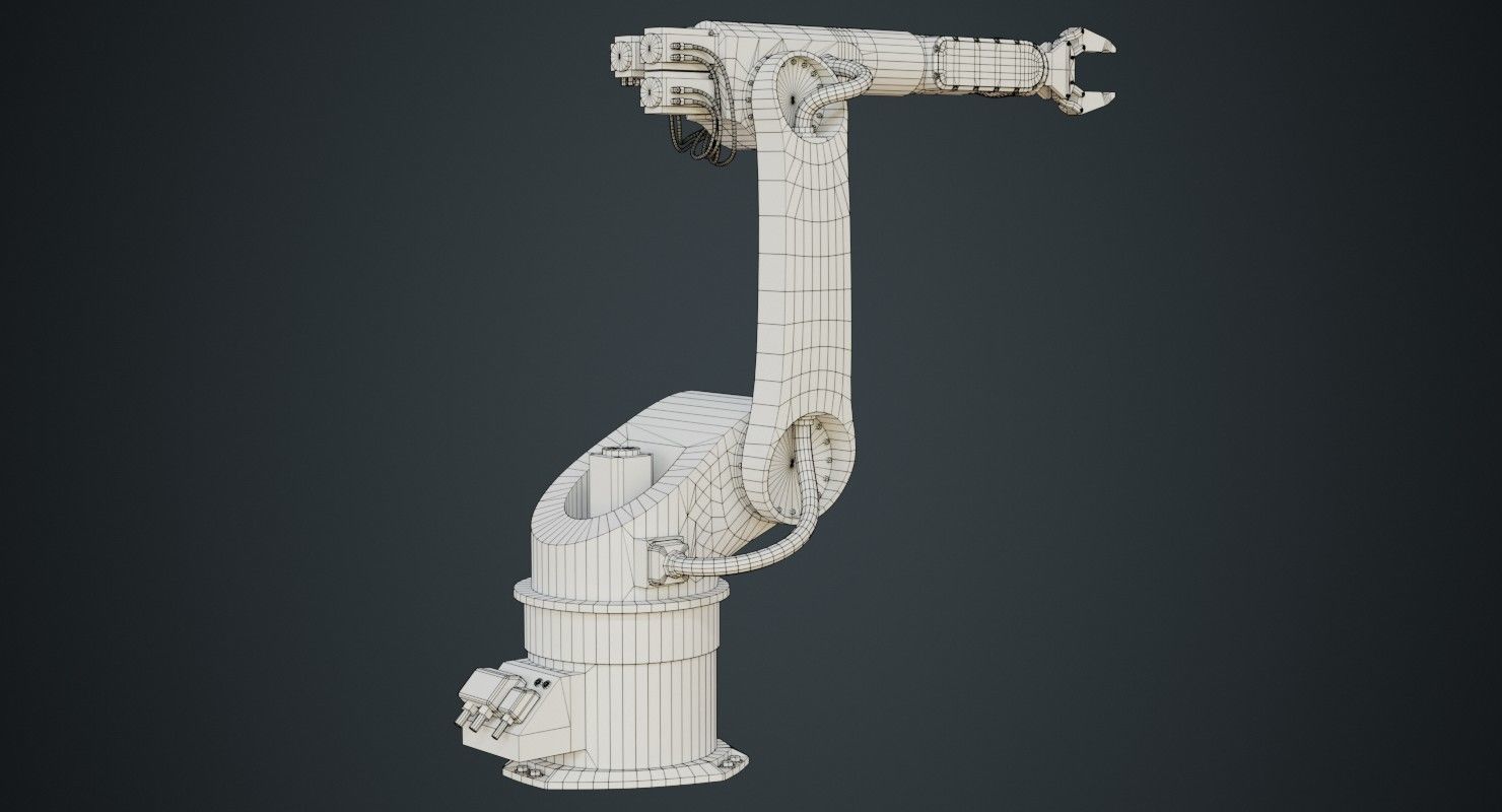 Industrial Robot 3 Untextured 3D model_9
