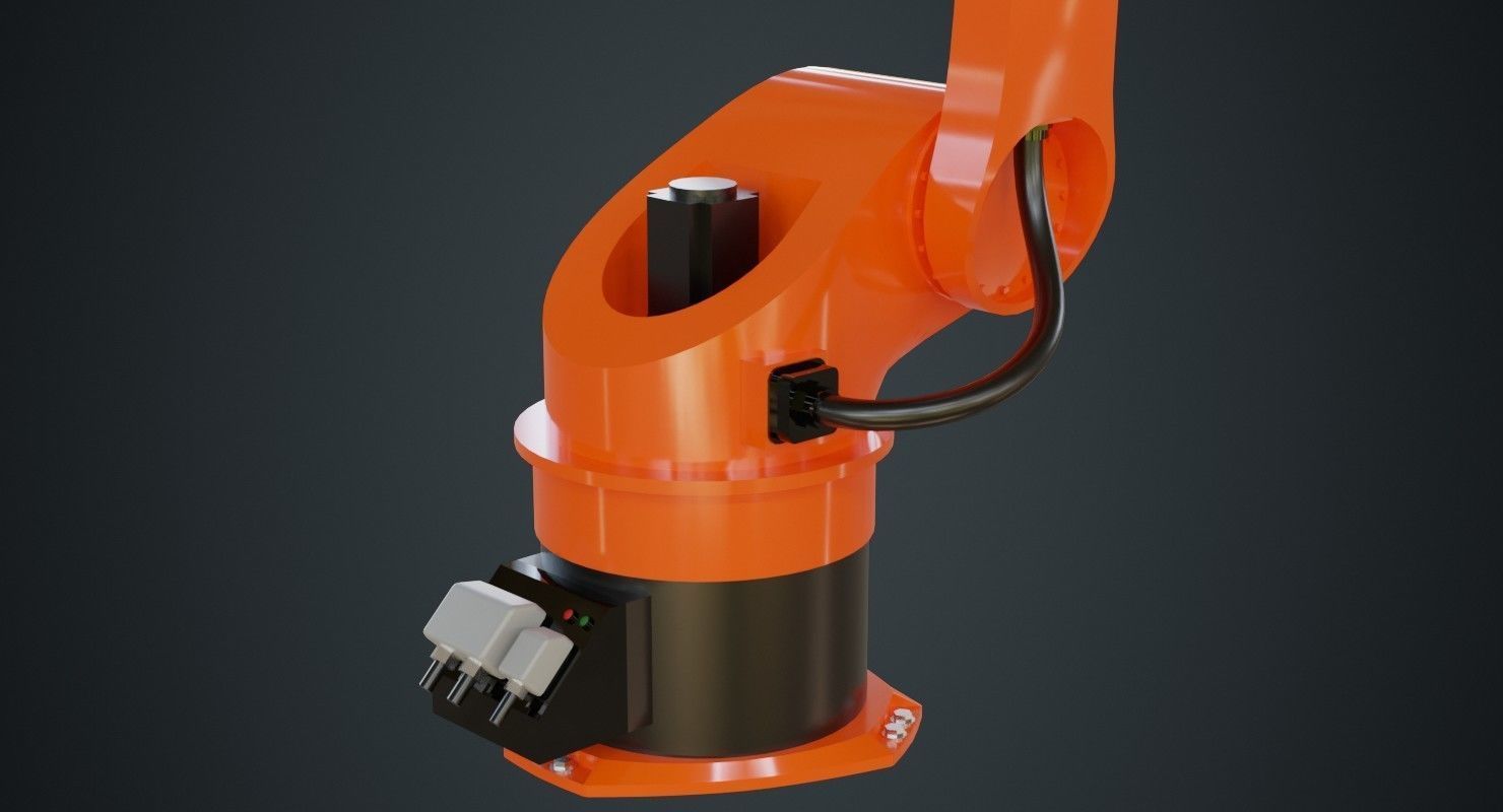 Industrial Robot 3 Untextured 3D model_7