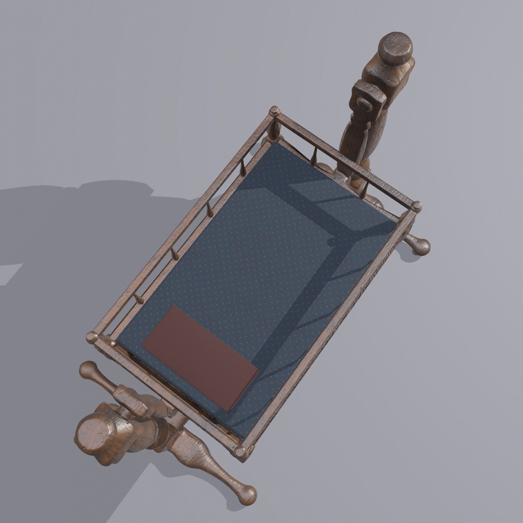 Antique Medieval Cradle Free low-poly 3D model_24