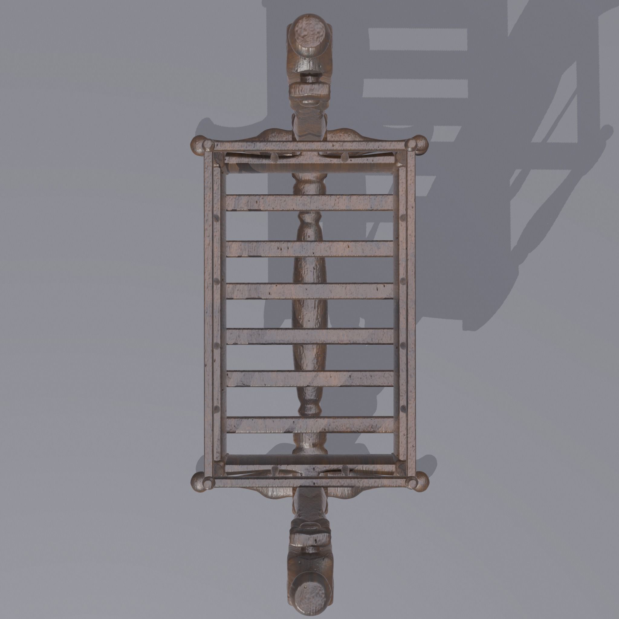 Antique Medieval Cradle Free low-poly 3D model_16
