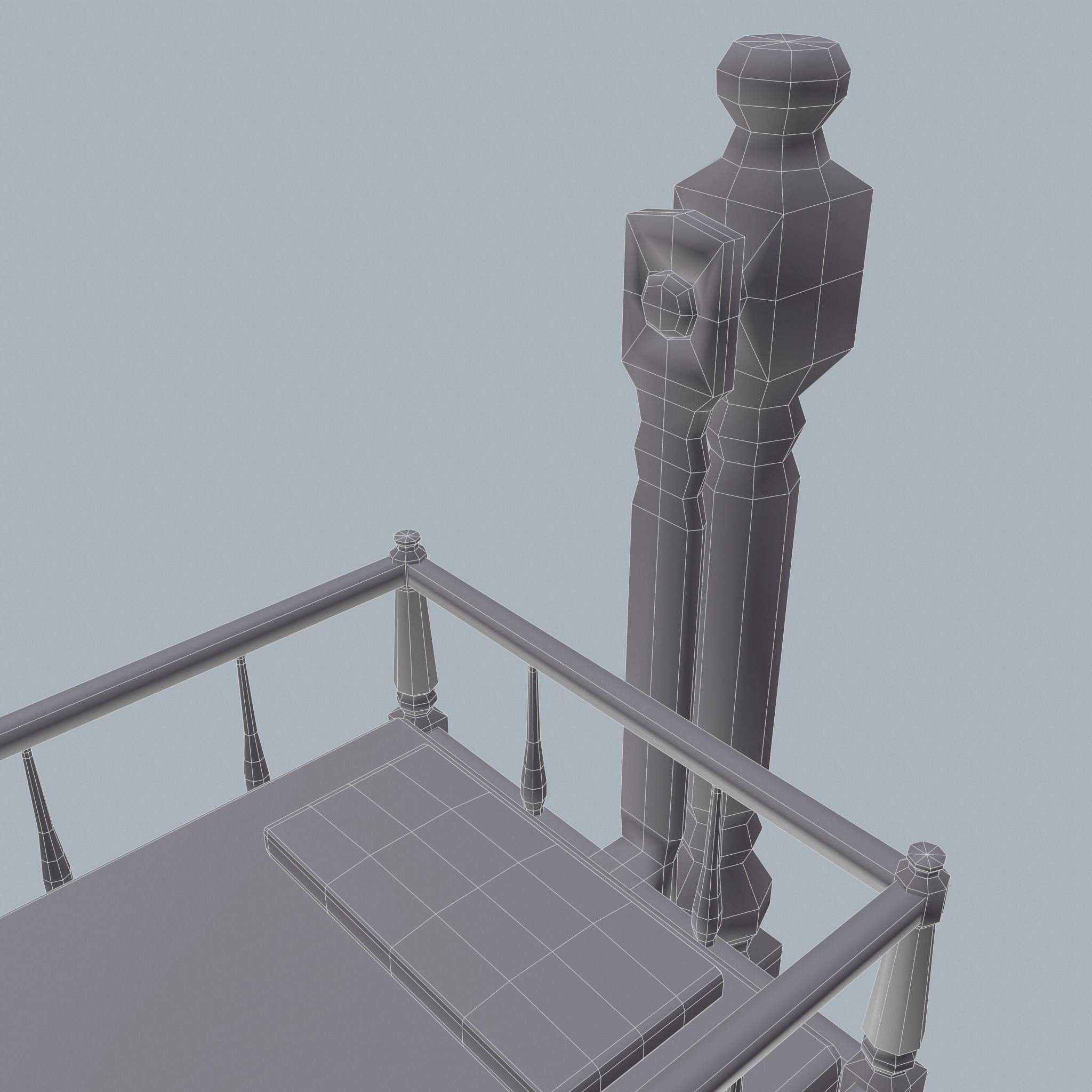 Antique Medieval Cradle Free low-poly 3D model_36