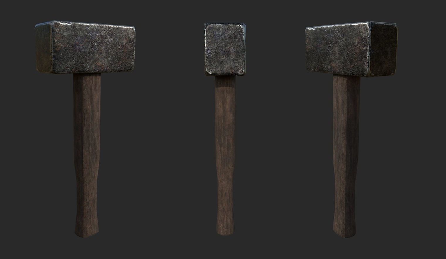 Medieval Blacksmith Hammer  3D model_1