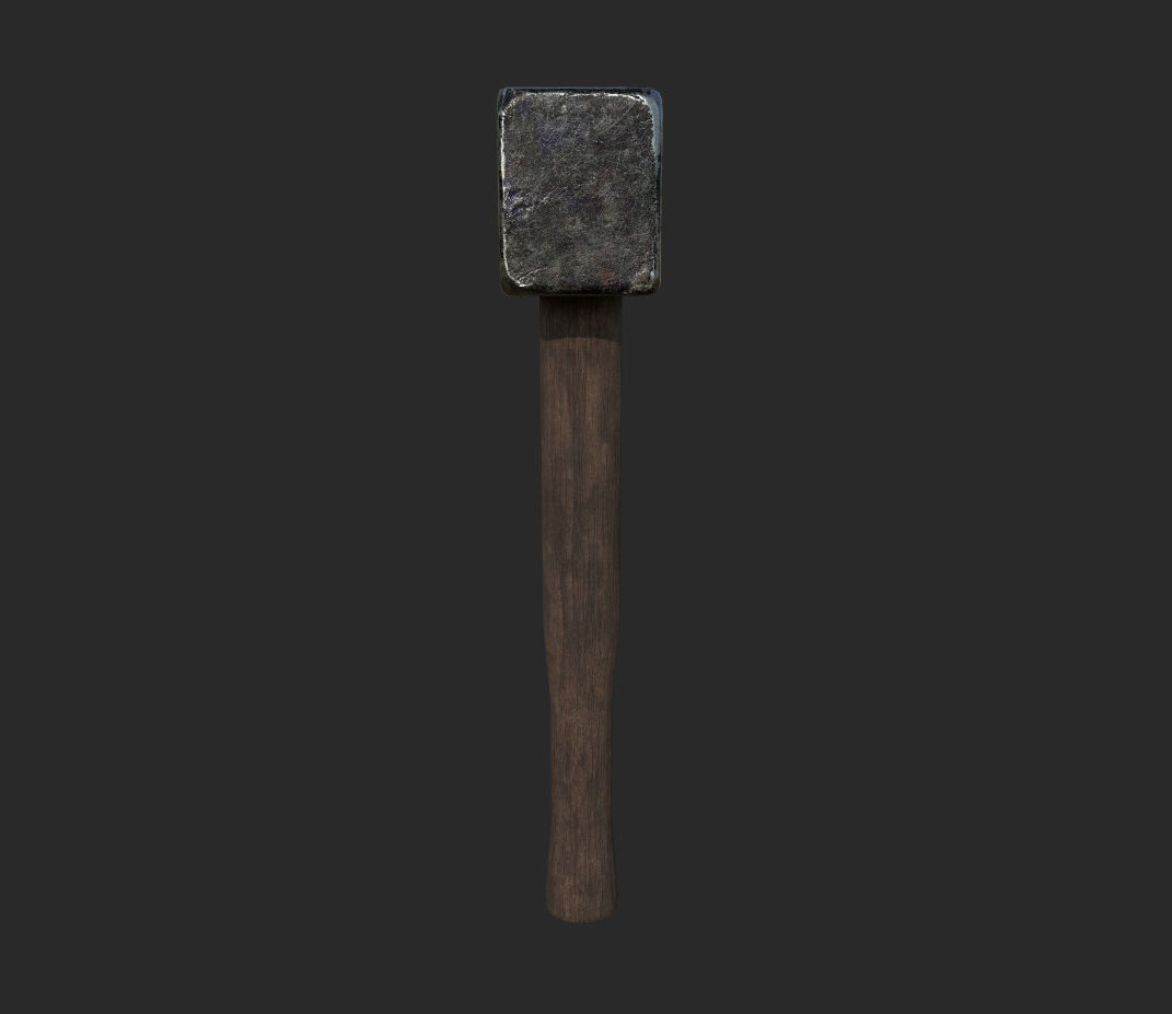 Medieval Blacksmith Hammer  3D model_6