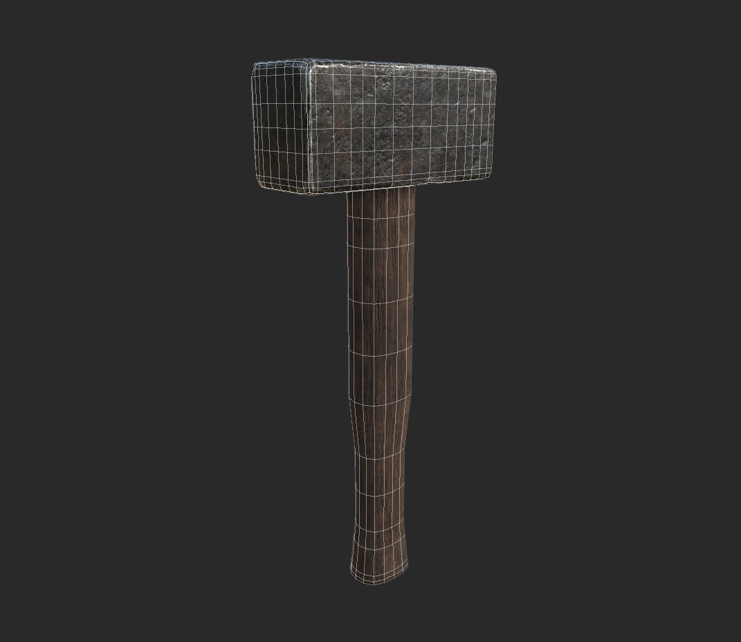 Medieval Blacksmith Hammer  3D model_7