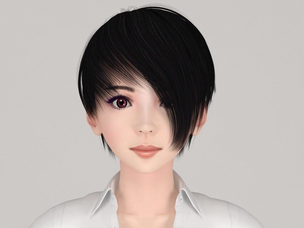 T pose rigged model of Tsubame with various outfit  3D model_2