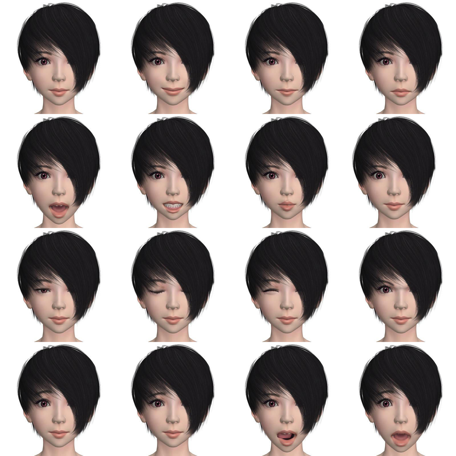 T pose rigged model of Tsubame with various outfit  3D model_4