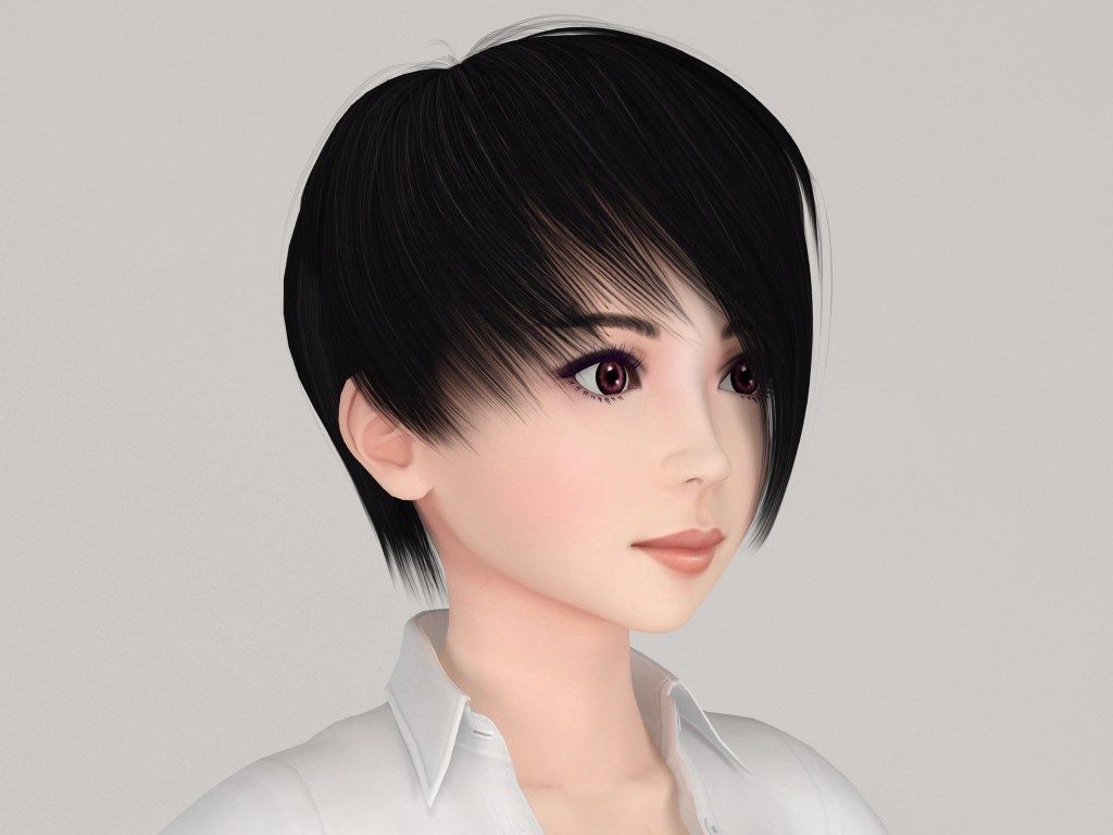 T pose rigged model of Tsubame with various outfit  3D model_3