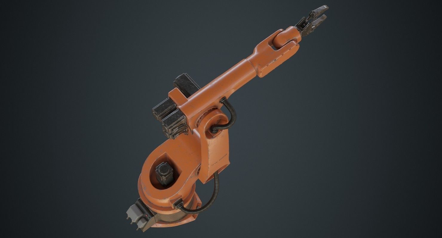 Industrial Robot 3B Low-poly 3D model_5