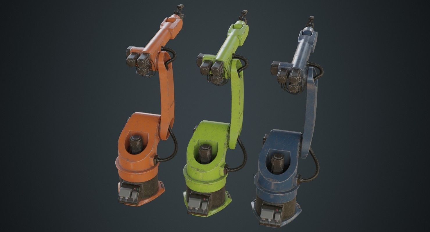 Industrial Robot 3B Low-poly 3D model_1