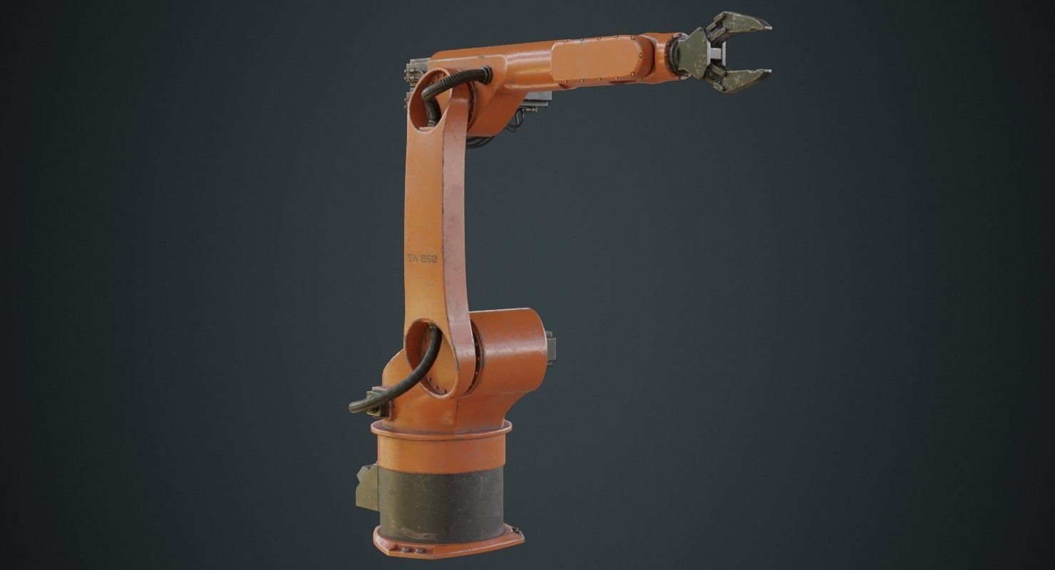 Industrial Robot 3B Low-poly 3D model_4