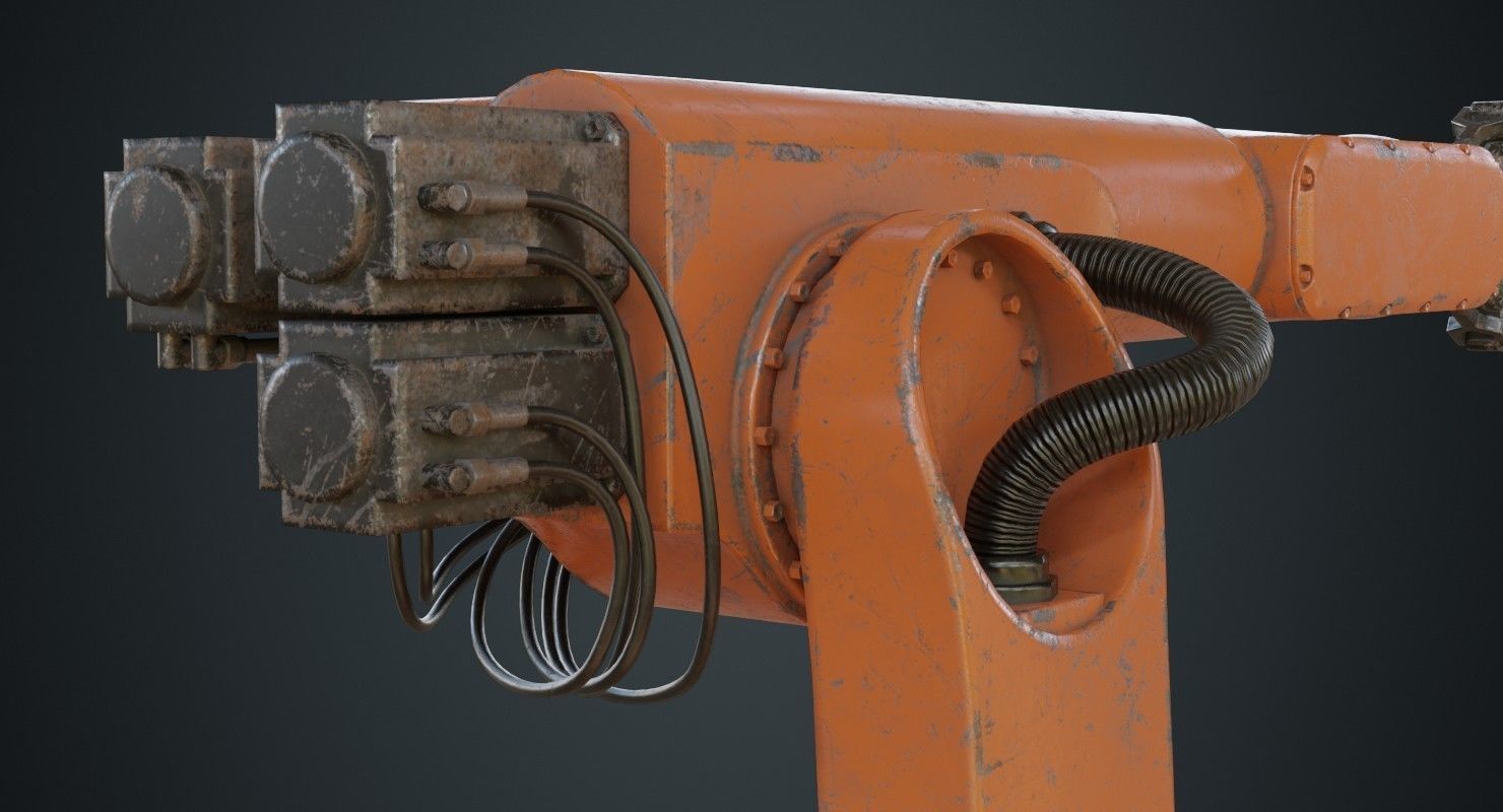 Industrial Robot 3B Low-poly 3D model_9