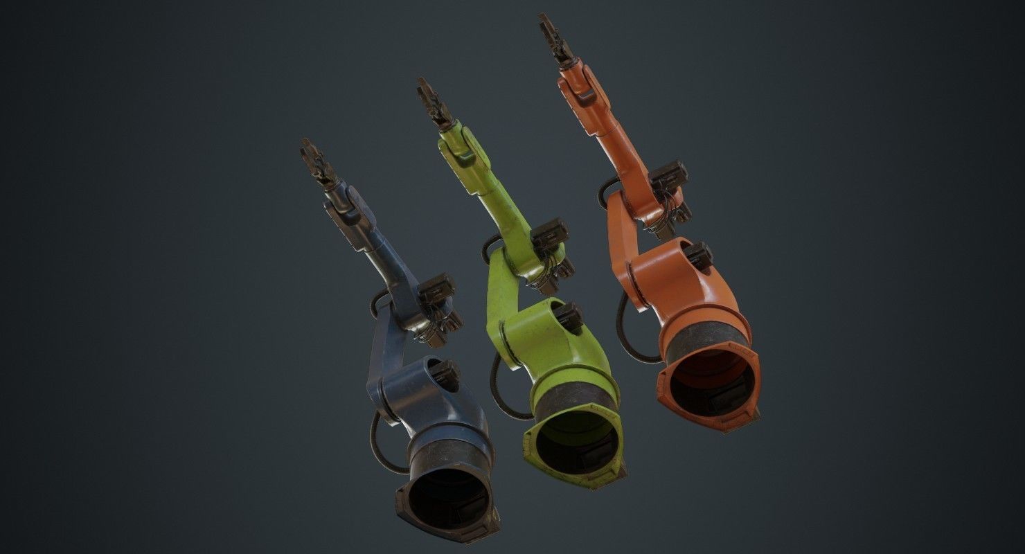 Industrial Robot 3B Low-poly 3D model_2