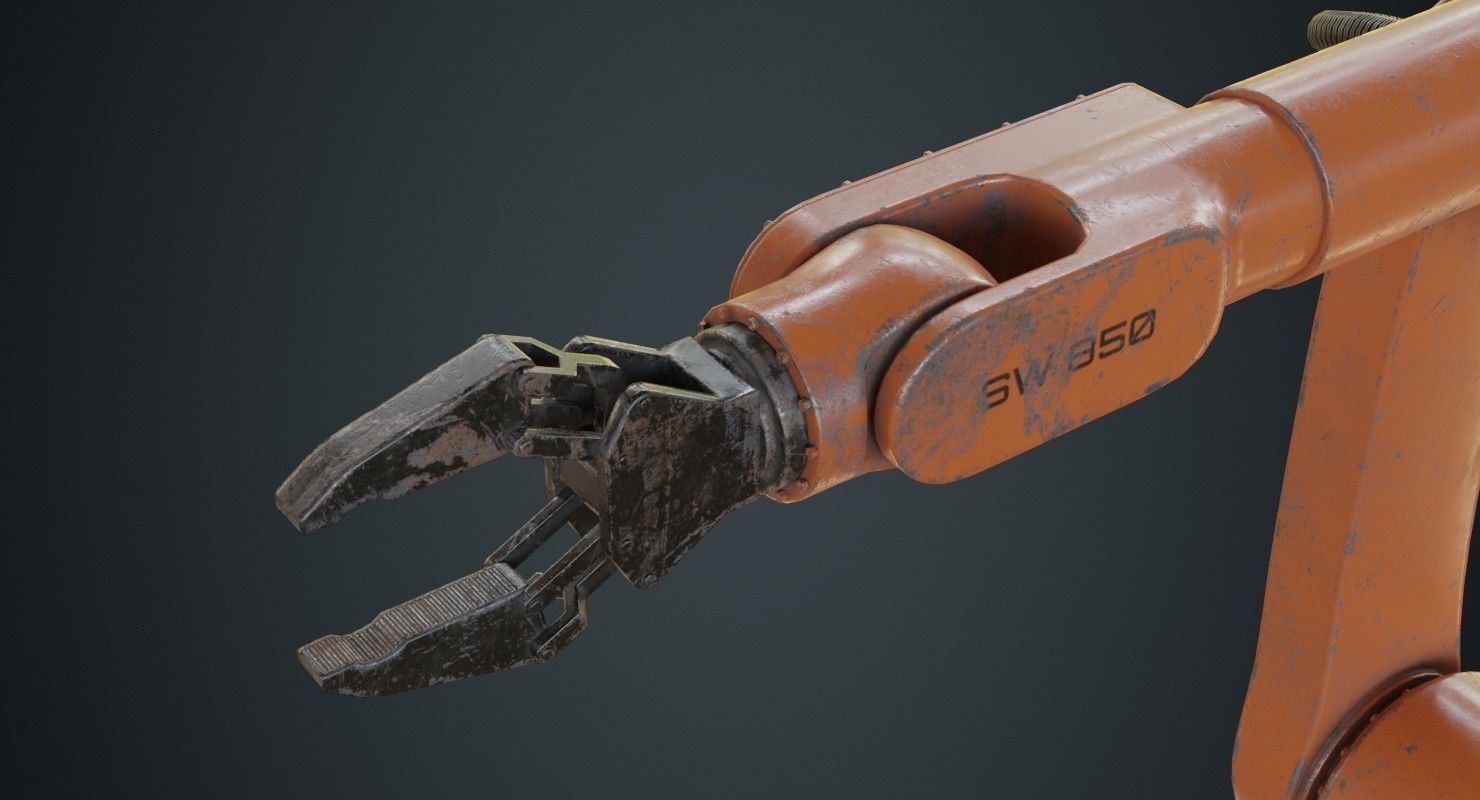 Industrial Robot 3B Low-poly 3D model_8