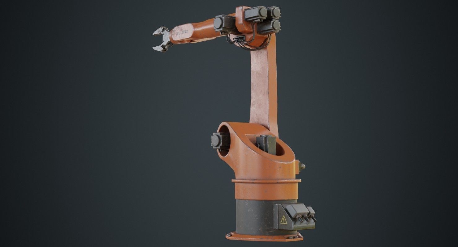 Industrial Robot 3B Low-poly 3D model_6
