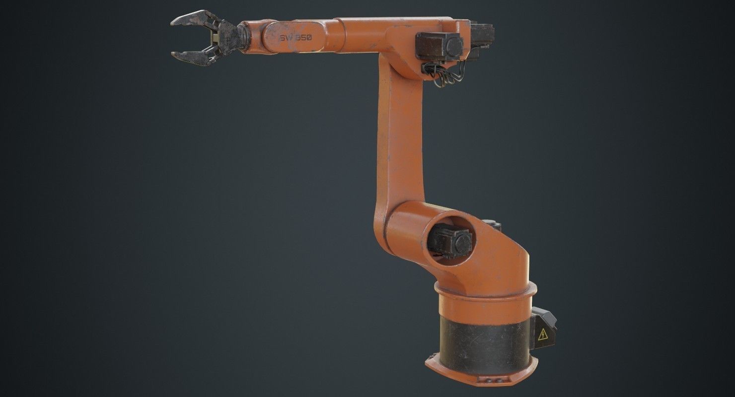 Industrial Robot 3B Low-poly 3D model_3