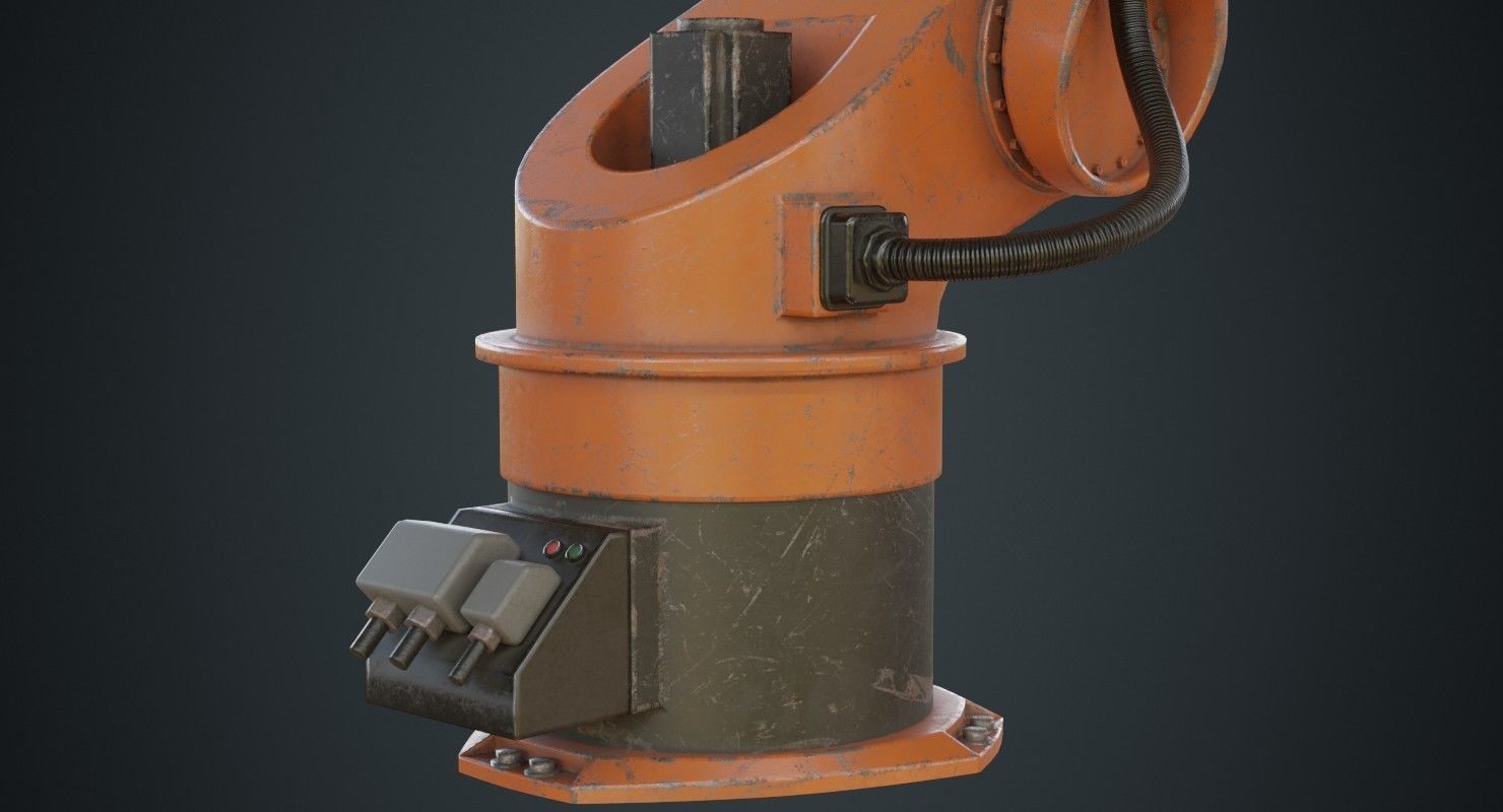 Industrial Robot 3B Low-poly 3D model_10