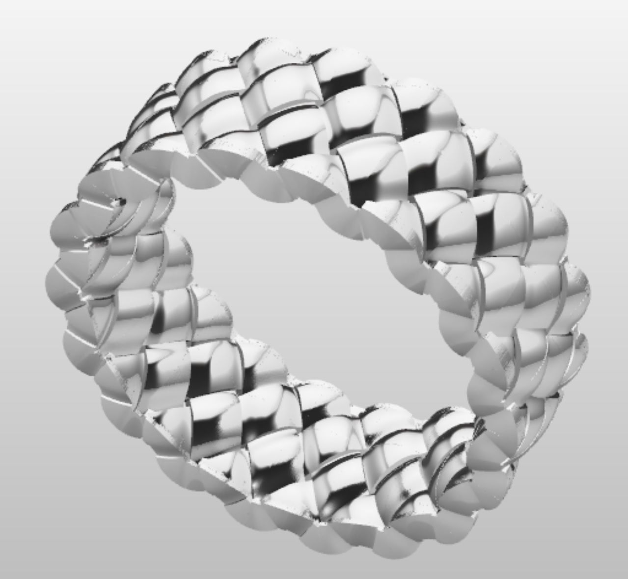 Braided ring 3D print model_1