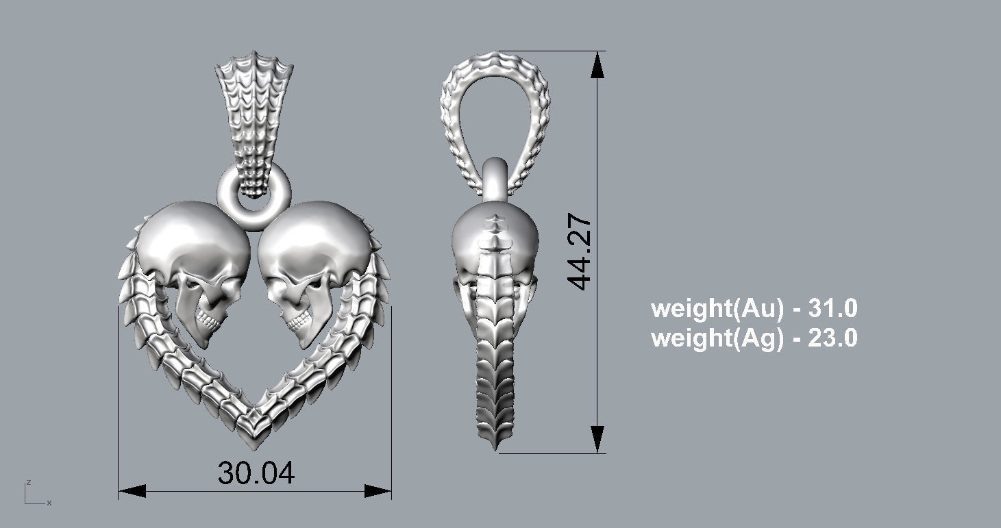 Pendant P054 3D print model_4