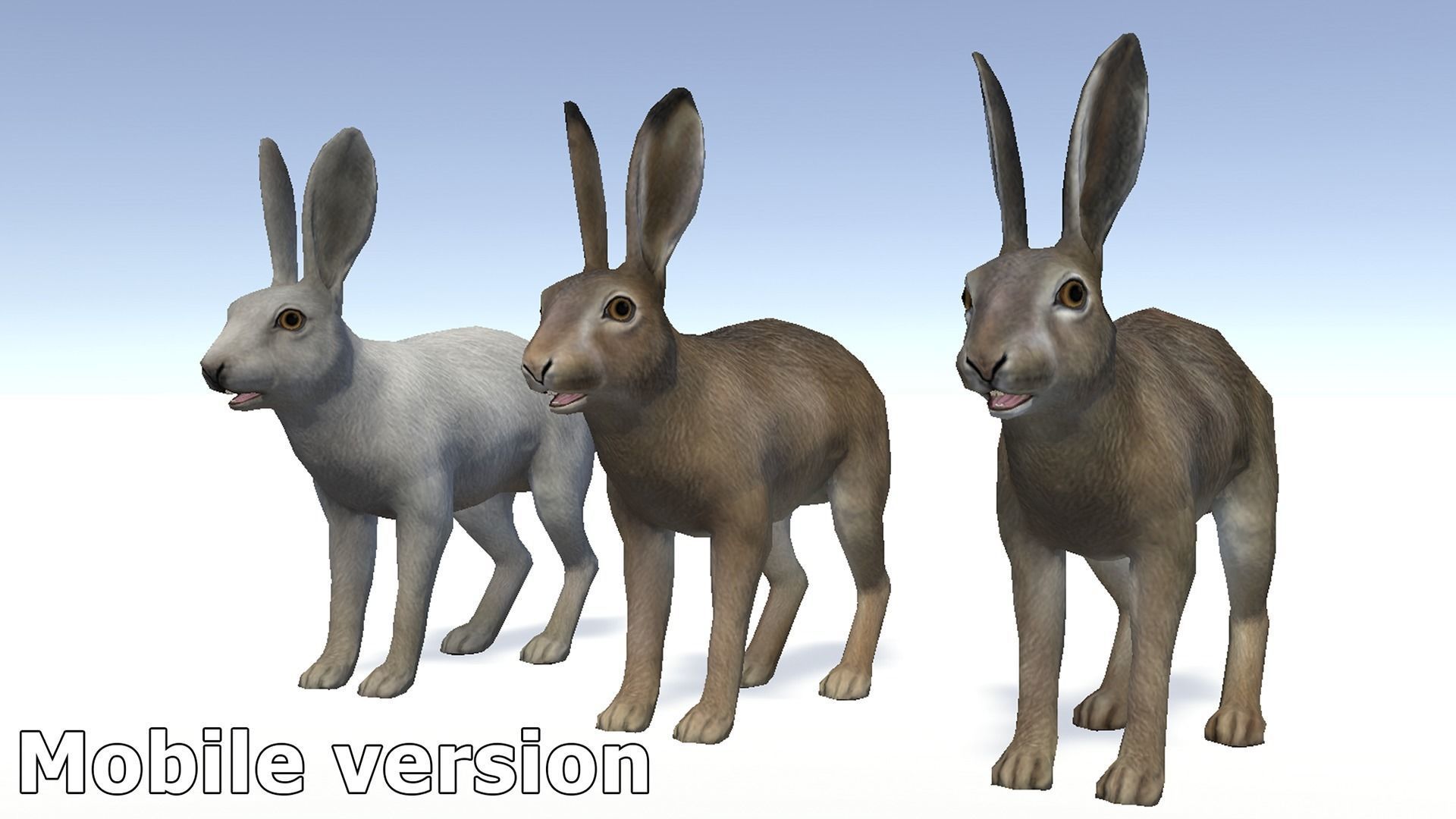 HARE FAMILY Low-poly 3D model_15
