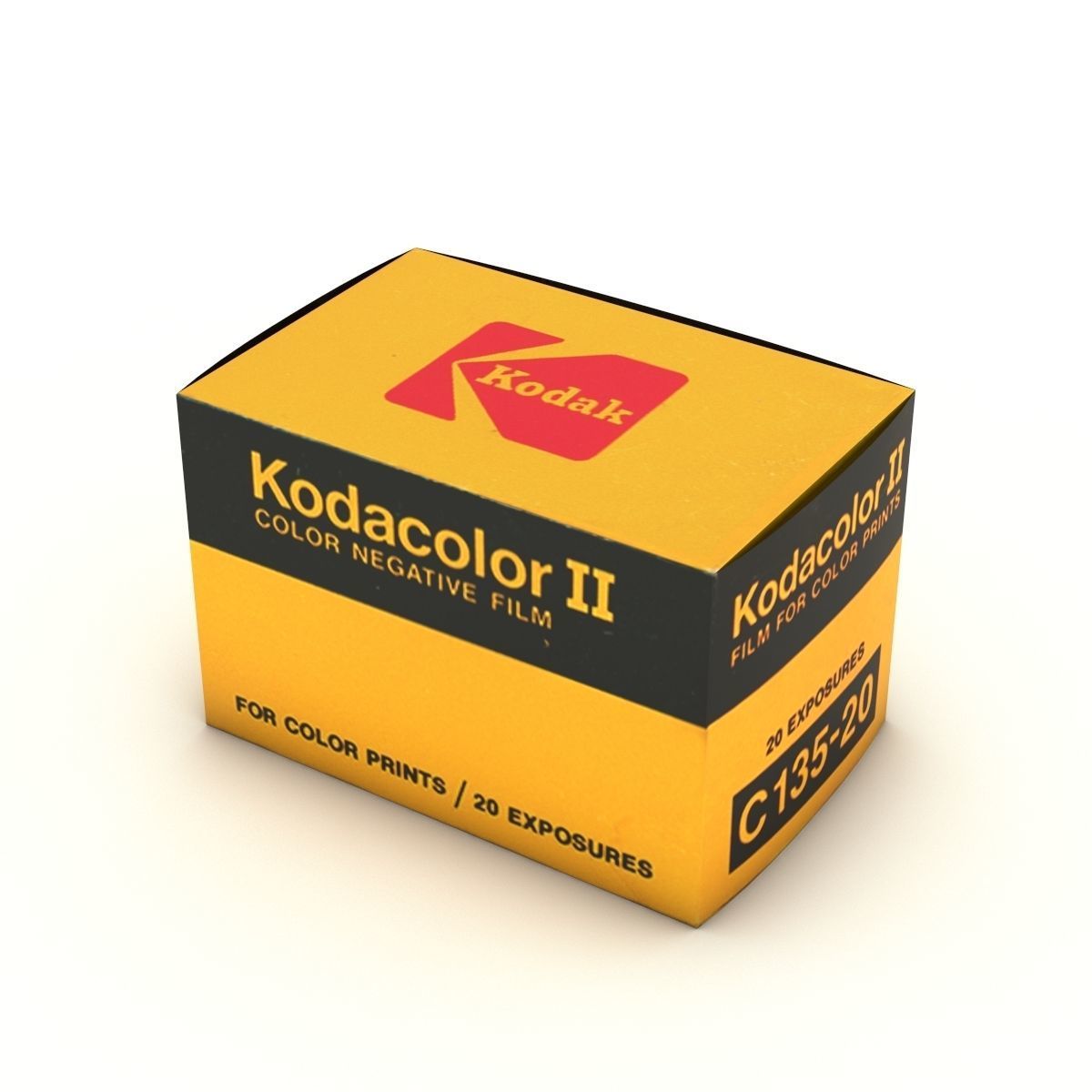 1977 Kodacolor II C 135-20 Color Negative Film Box 3D model_3