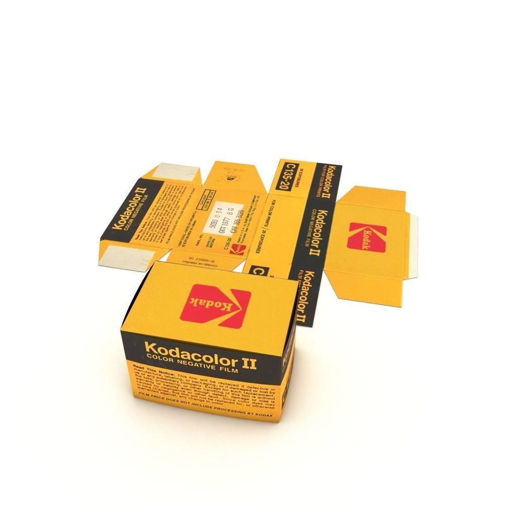 1977 Kodacolor II C 135-20 Color Negative Film Box 3D model_33
