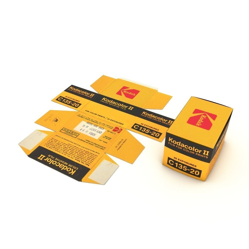 1977 Kodacolor II C 135-20 Color Negative Film Box 3D model_15