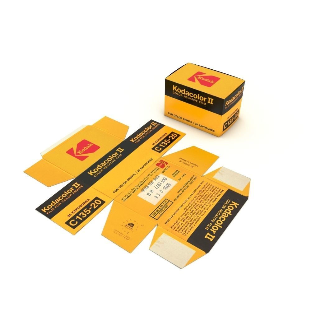 1977 Kodacolor II C 135-20 Color Negative Film Box 3D model_21