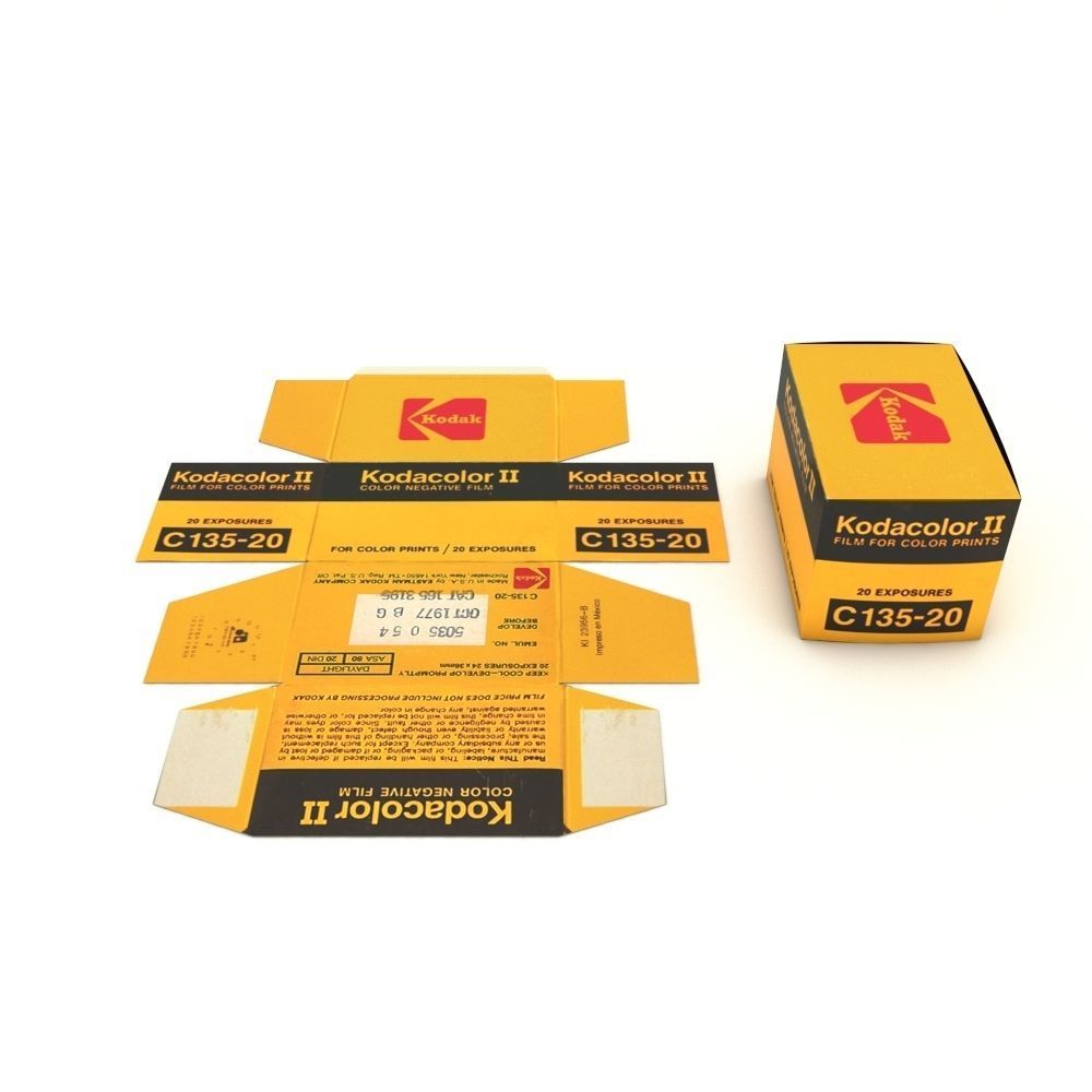 1977 Kodacolor II C 135-20 Color Negative Film Box 3D model_10
