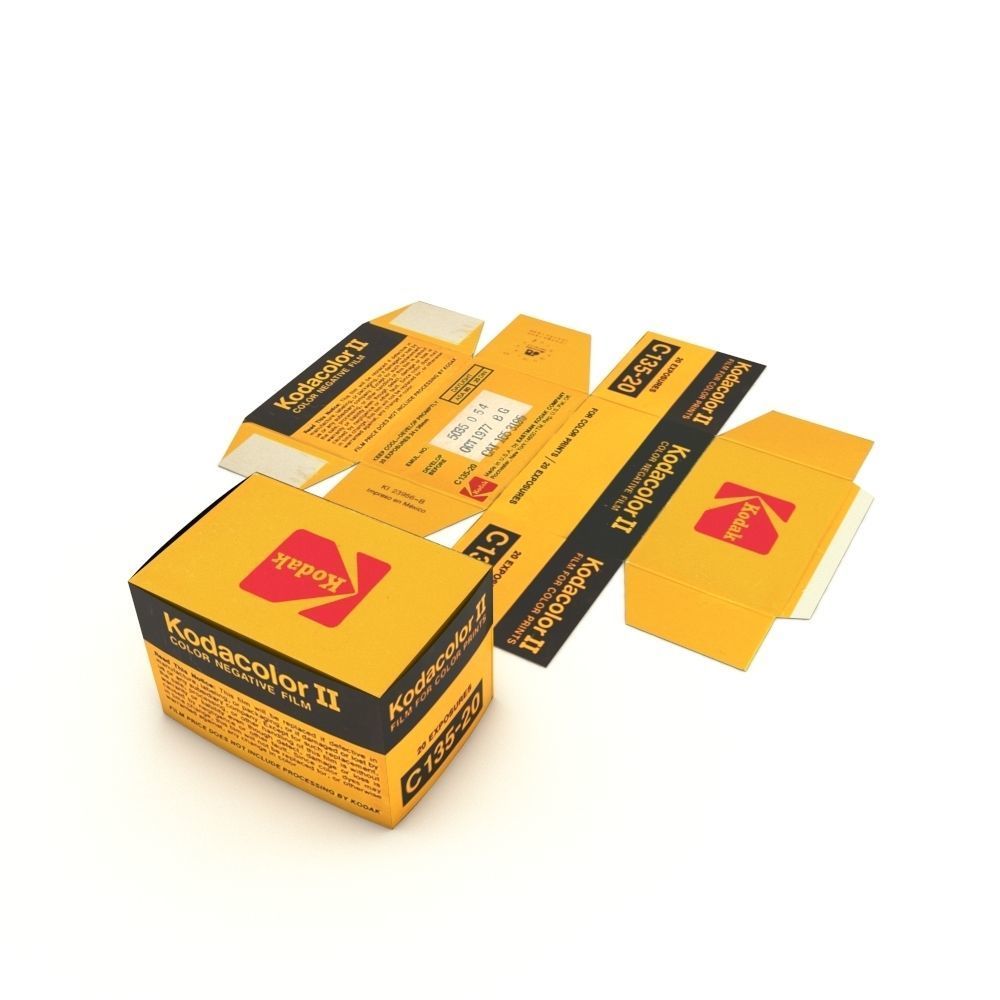 1977 Kodacolor II C 135-20 Color Negative Film Box 3D model_29