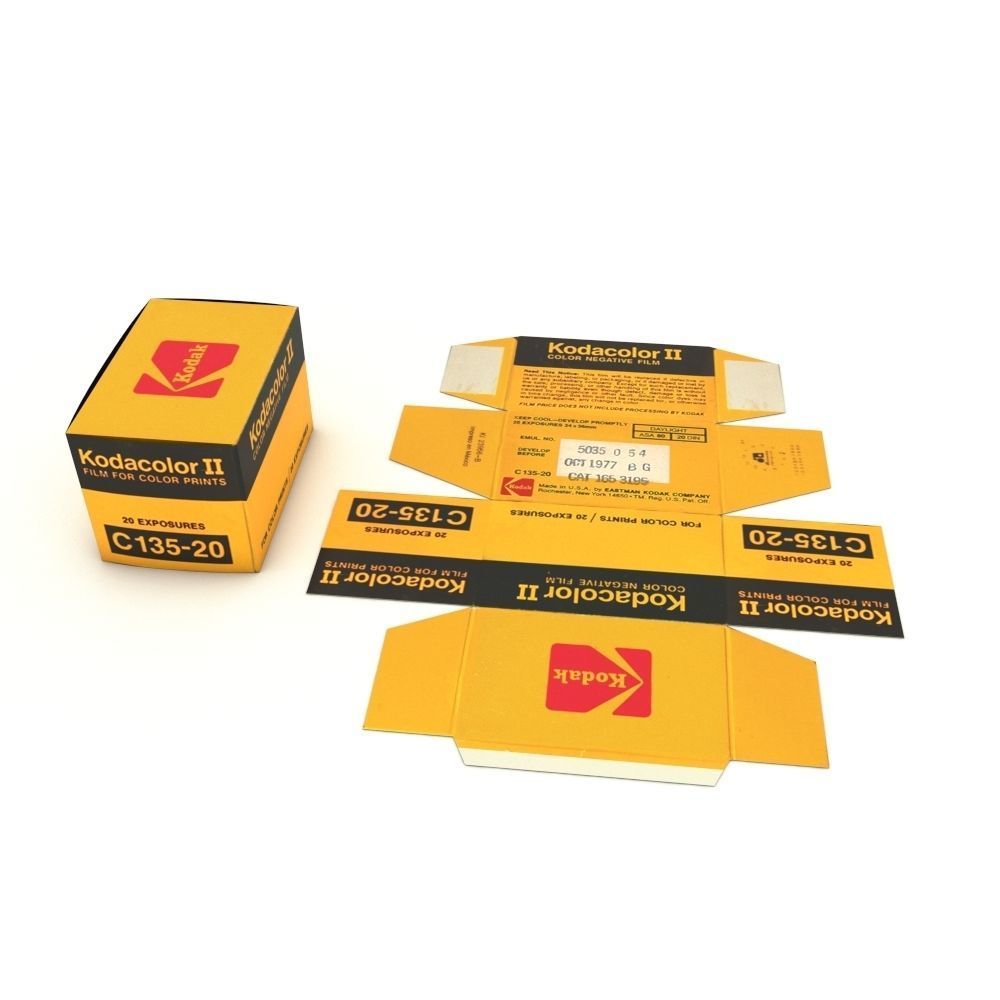 1977 Kodacolor II C 135-20 Color Negative Film Box 3D model_40