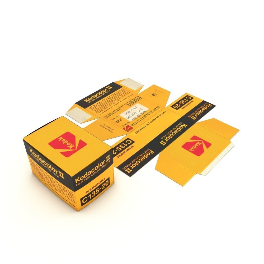 1977 Kodacolor II C 135-20 Color Negative Film Box 3D model_27
