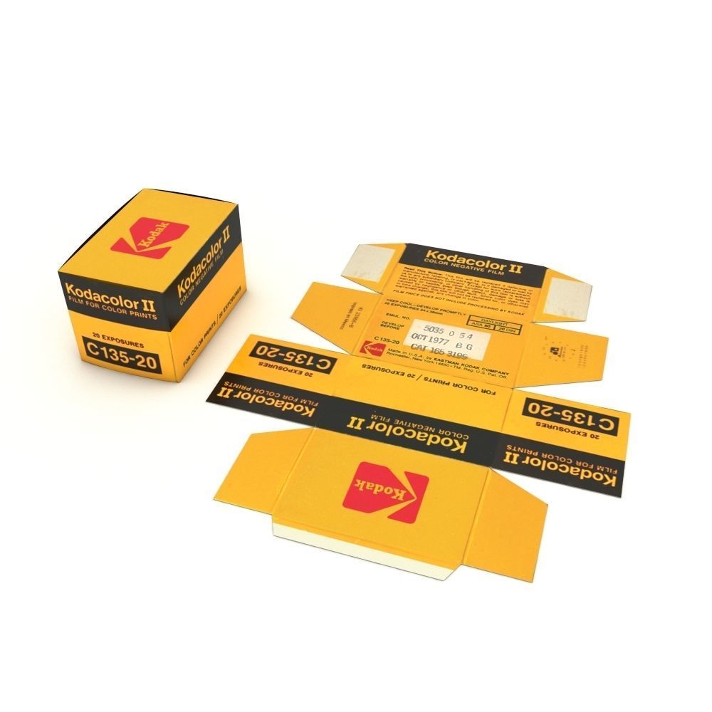1977 Kodacolor II C 135-20 Color Negative Film Box 3D model_46