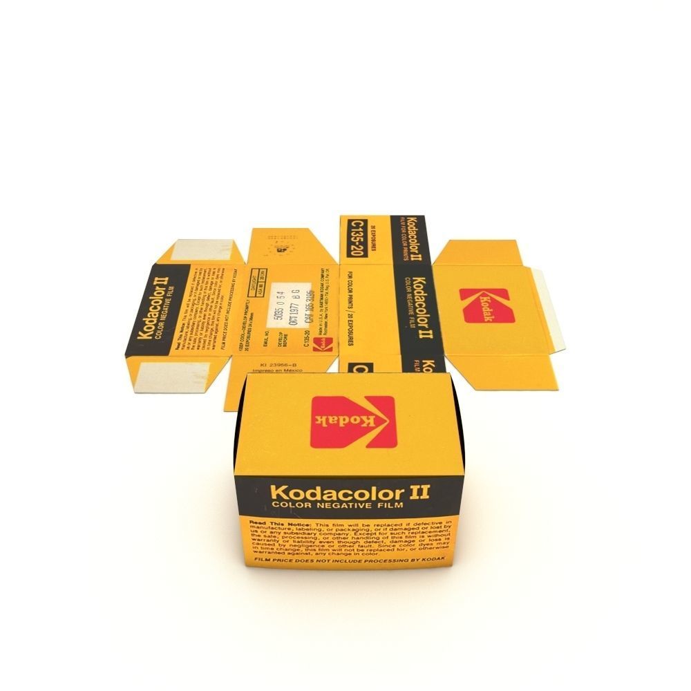 1977 Kodacolor II C 135-20 Color Negative Film Box 3D model_37