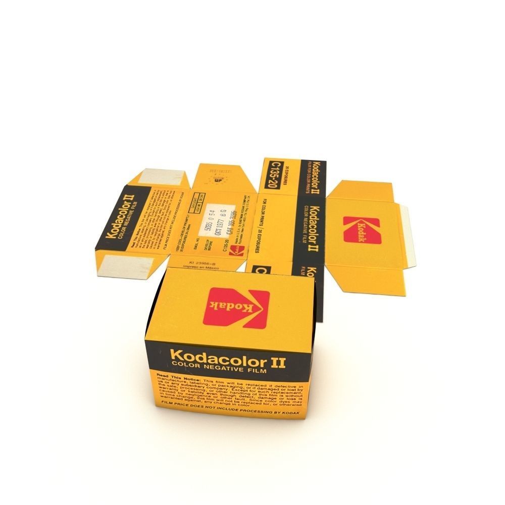1977 Kodacolor II C 135-20 Color Negative Film Box 3D model_34