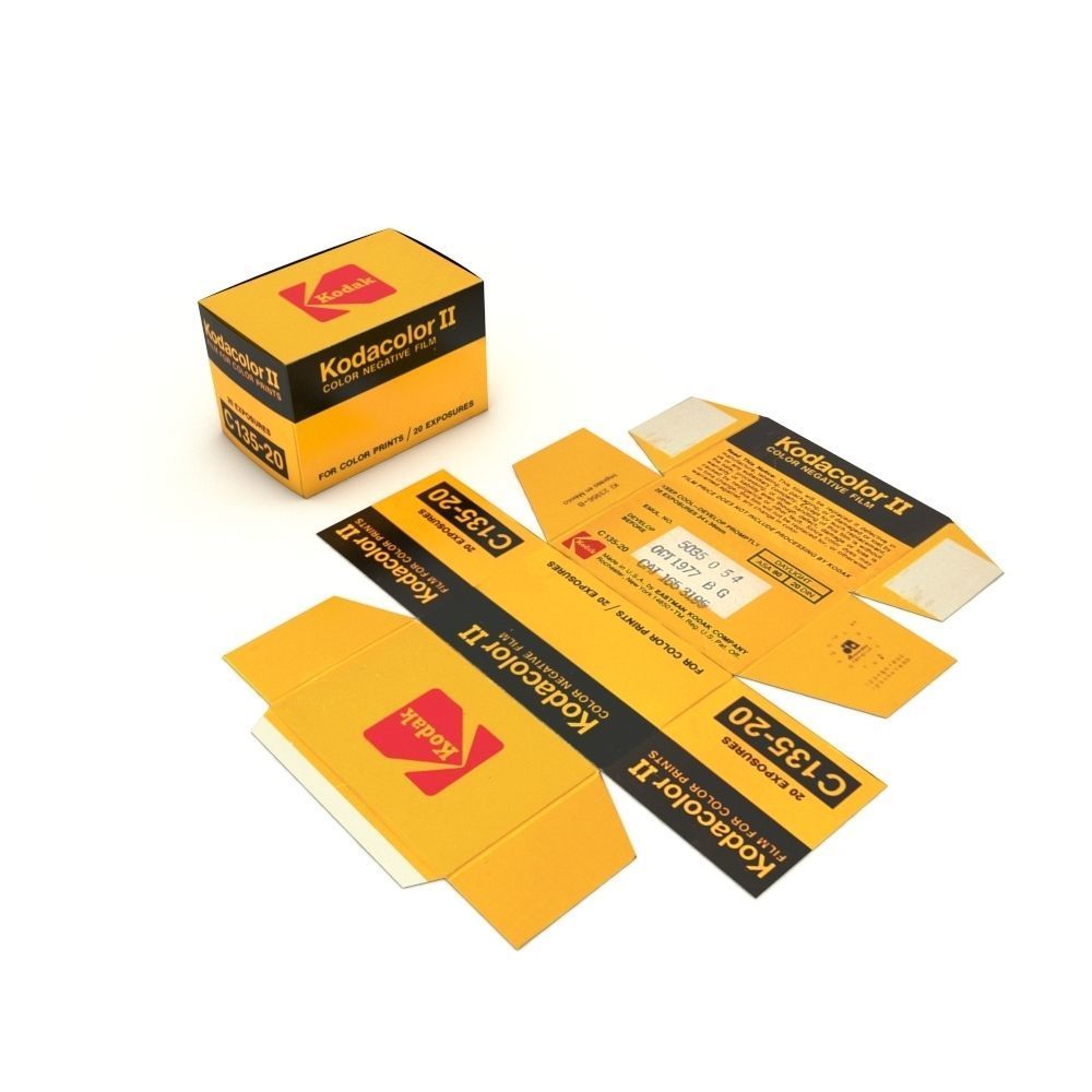 1977 Kodacolor II C 135-20 Color Negative Film Box 3D model_55