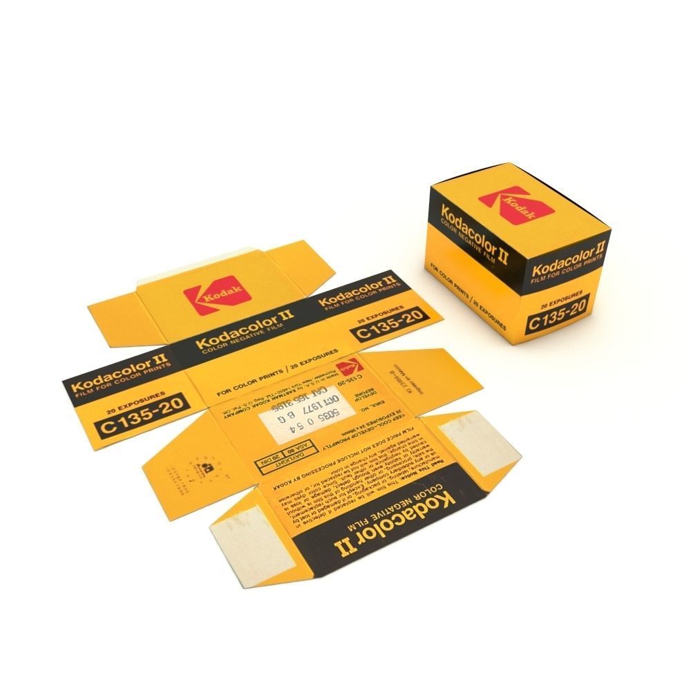 1977 Kodacolor II C 135-20 Color Negative Film Box 3D model_22
