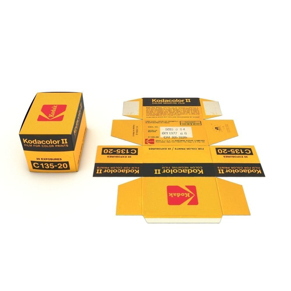 1977 Kodacolor II C 135-20 Color Negative Film Box 3D model_43