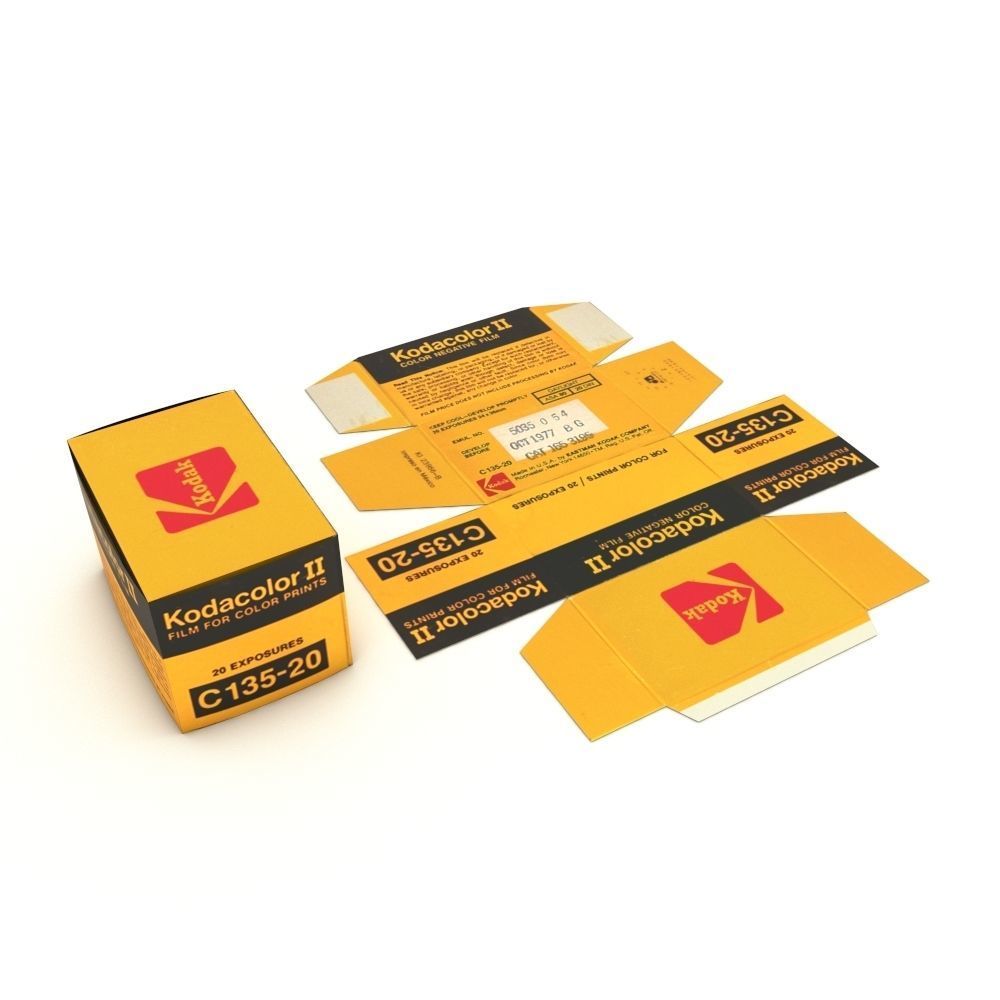 1977 Kodacolor II C 135-20 Color Negative Film Box 3D model_47