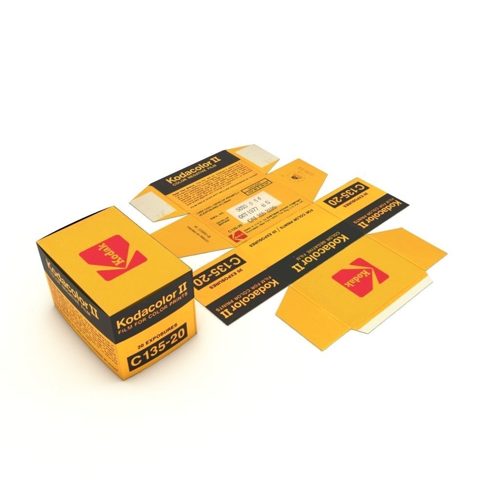 1977 Kodacolor II C 135-20 Color Negative Film Box 3D model_32