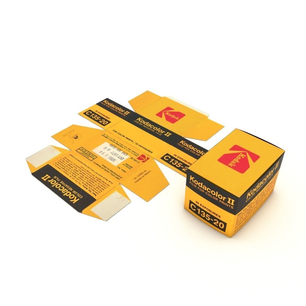 1977 Kodacolor II C 135-20 Color Negative Film Box 3D model_14