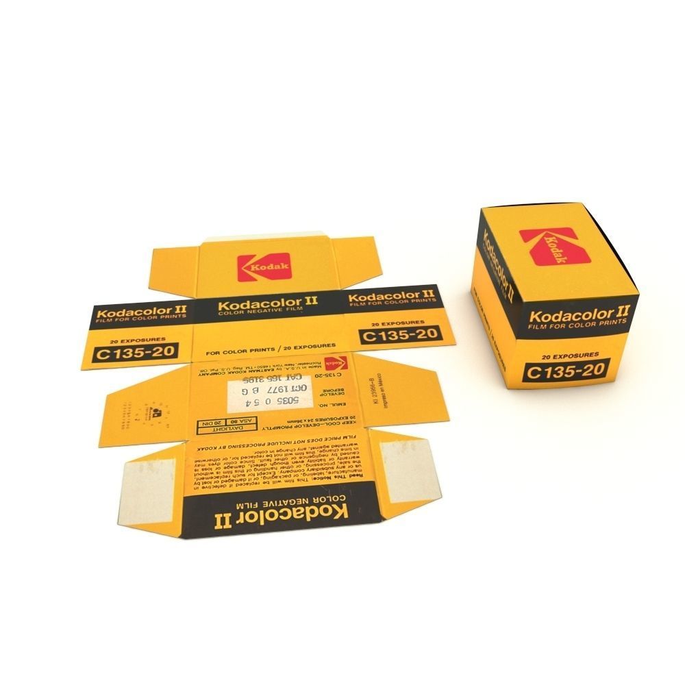 1977 Kodacolor II C 135-20 Color Negative Film Box 3D model_26