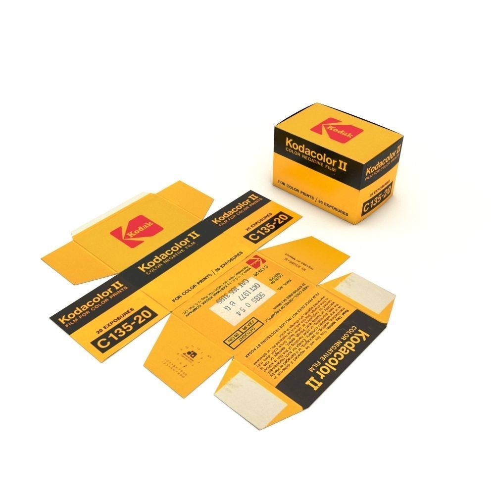 1977 Kodacolor II C 135-20 Color Negative Film Box 3D model_23